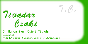 tivadar csaki business card